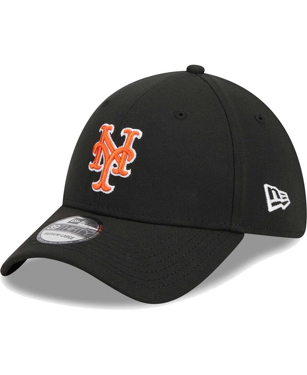 Men's New Era Black New York Mets Logo 39THIRTY Flex Hat