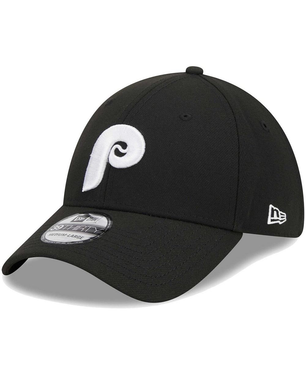 Кепка New Era Men's Black Philadelphia Phillies Logo 39THIRTY Flex