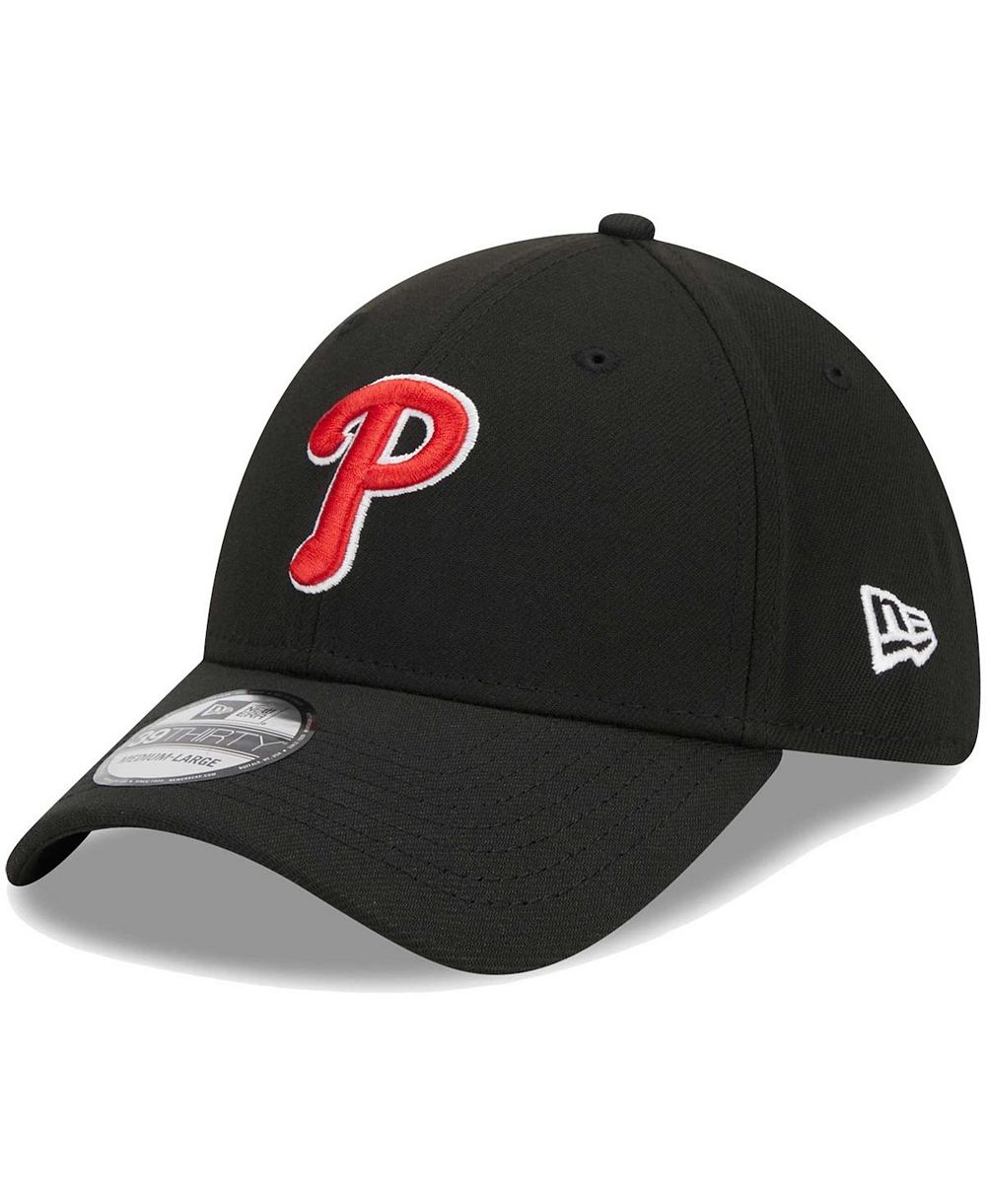 Кепка New Era Men's Black Philadelphia Phillies Logo 39THIRTY Flex
