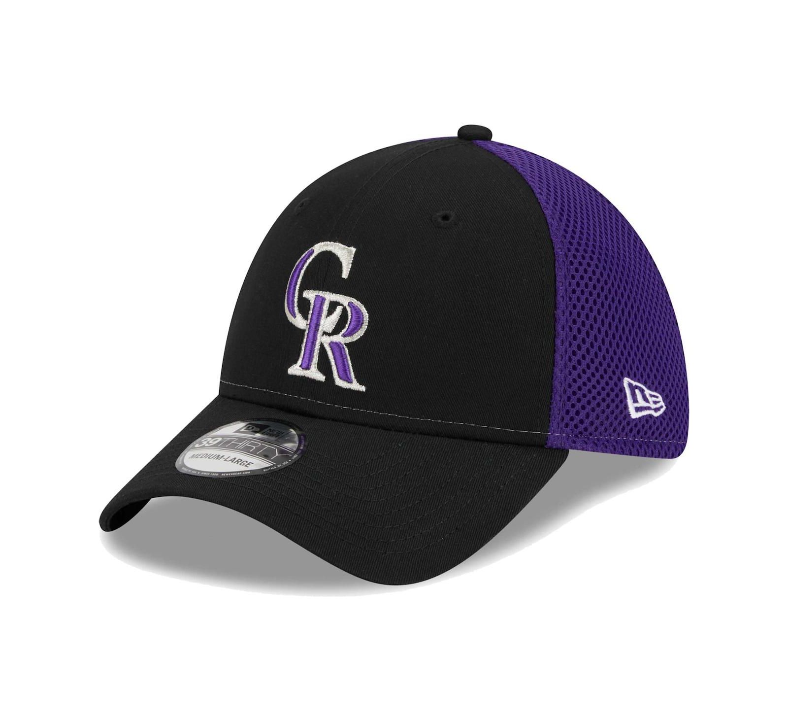 Men's New Era Black Colorado Rockies Team Neo 39THIRTY Flex Hat