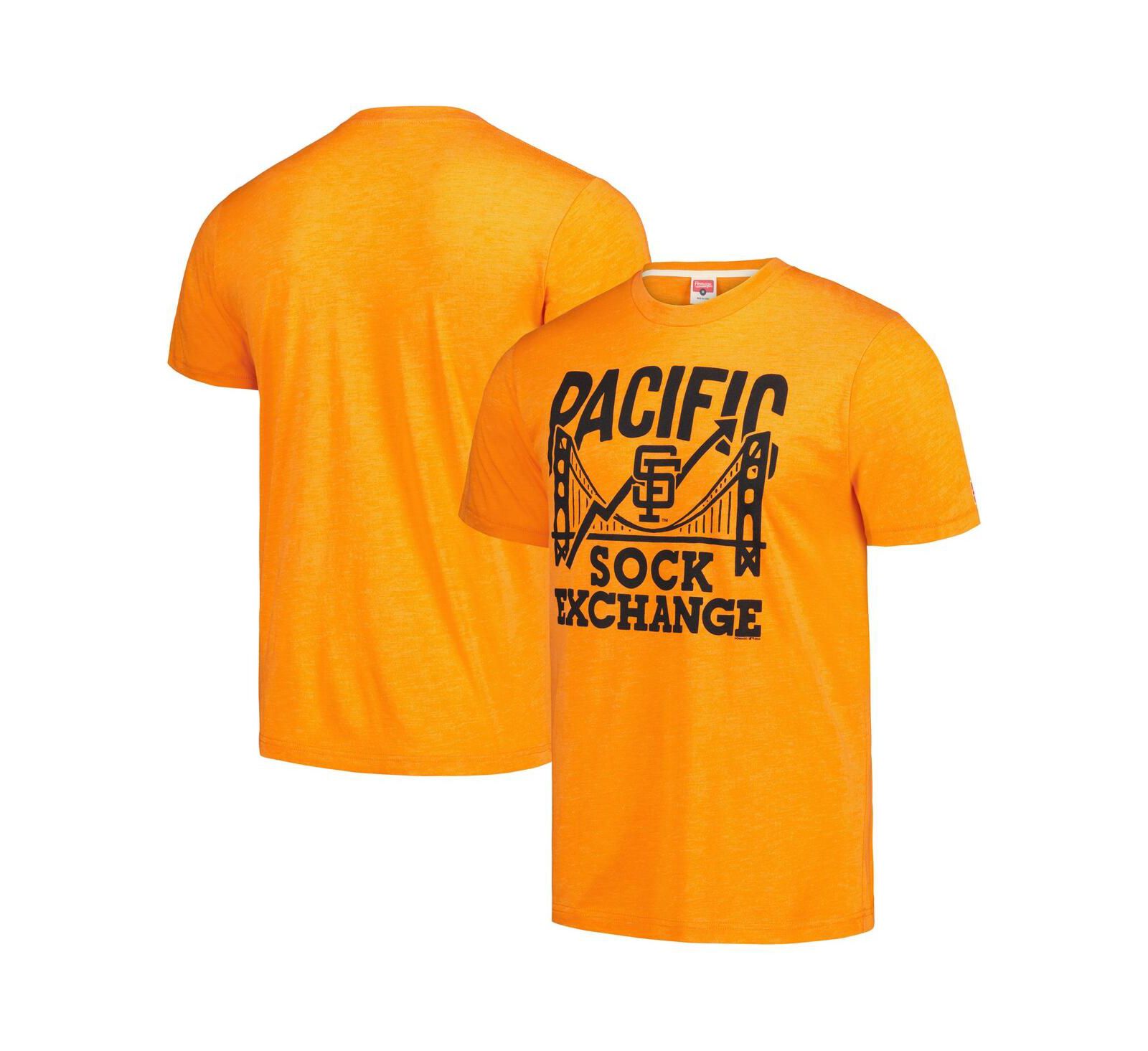 Men's Homage Orange San Francisco Giants Pacific Sock Exchange Tri-Blend T-shirt