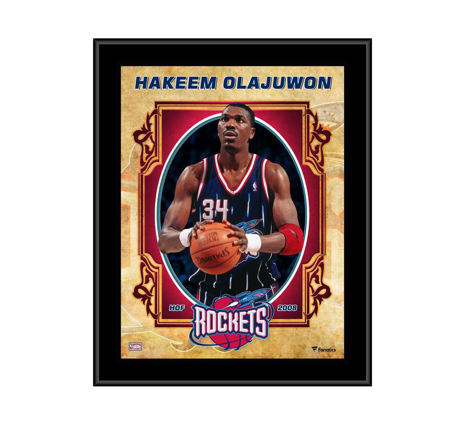 Hakeem Olajuwon Houston Rockets настенная табличка Hardwood Classics Player