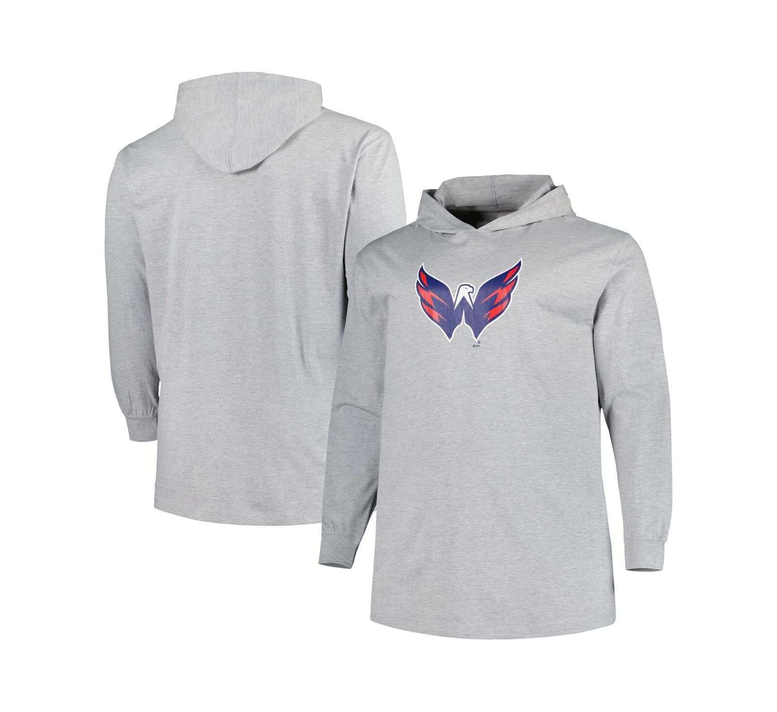 Мужской свитшот-худи Washington Capitals Heather Gray Big and Tall