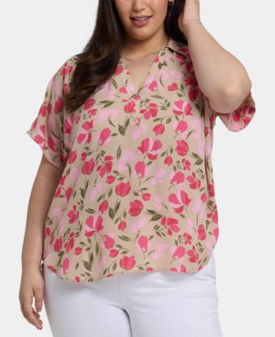 NYDJ Plus Size Becky Short Sleeved Blouse