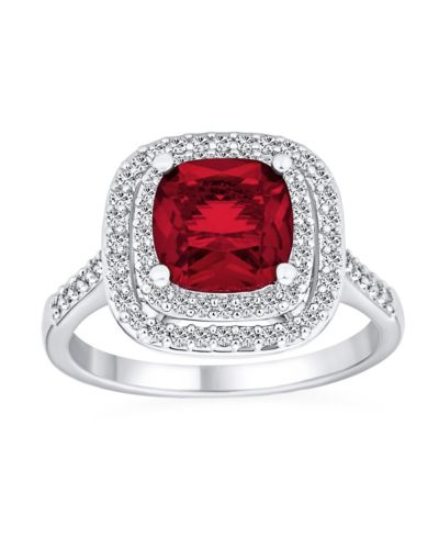 Bling Jewelry Cubic Zirconia Art Deco Cushion-Cut Cocktail Statement Ring