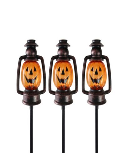 Набор из 3 декоративных фонарей Halloween Jack O' Lantern, 16.75"