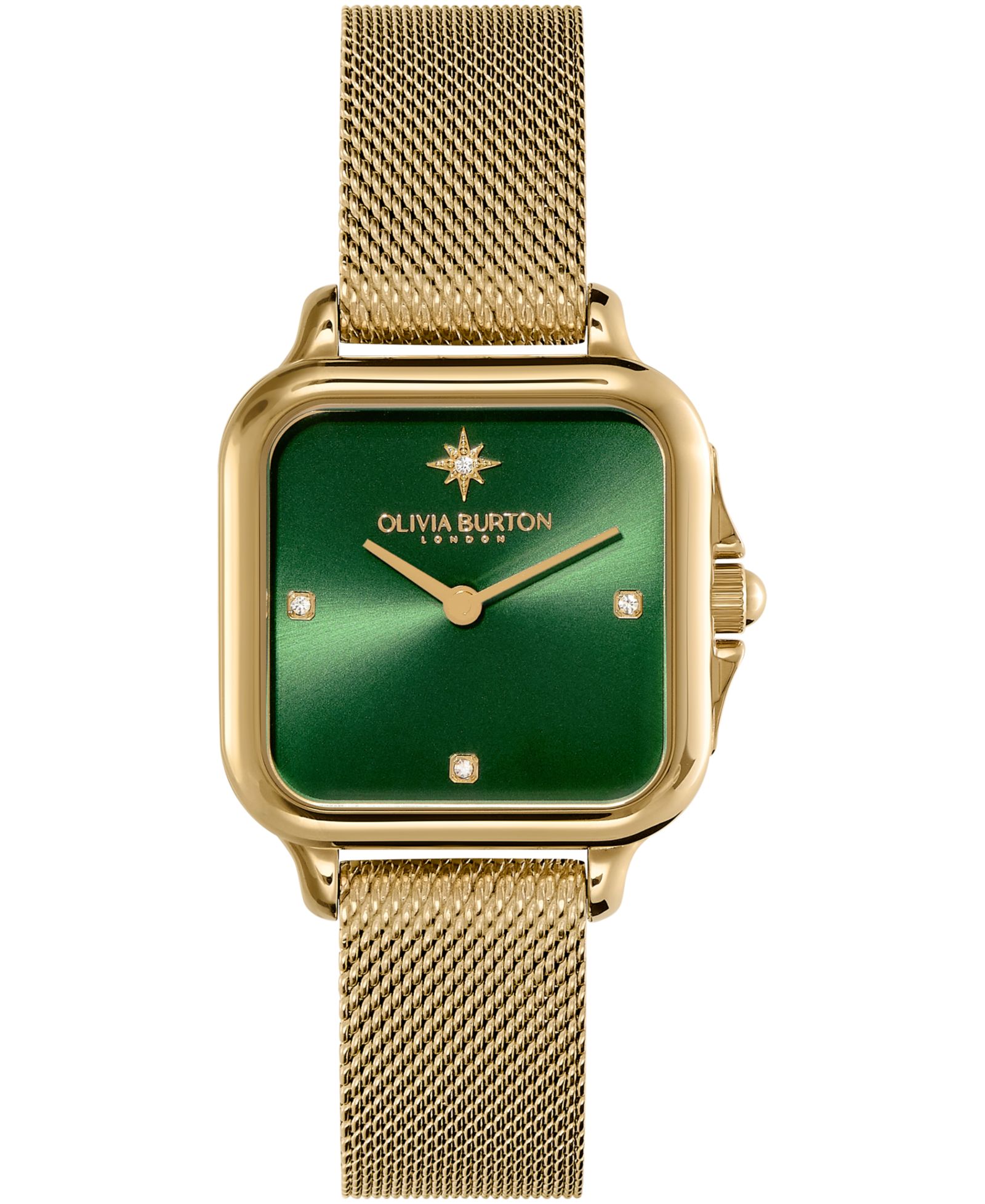 Olivia Burton Женские часы Grosvenor Soft Square Gold-Tone Stainless Steel Mesh 28mm