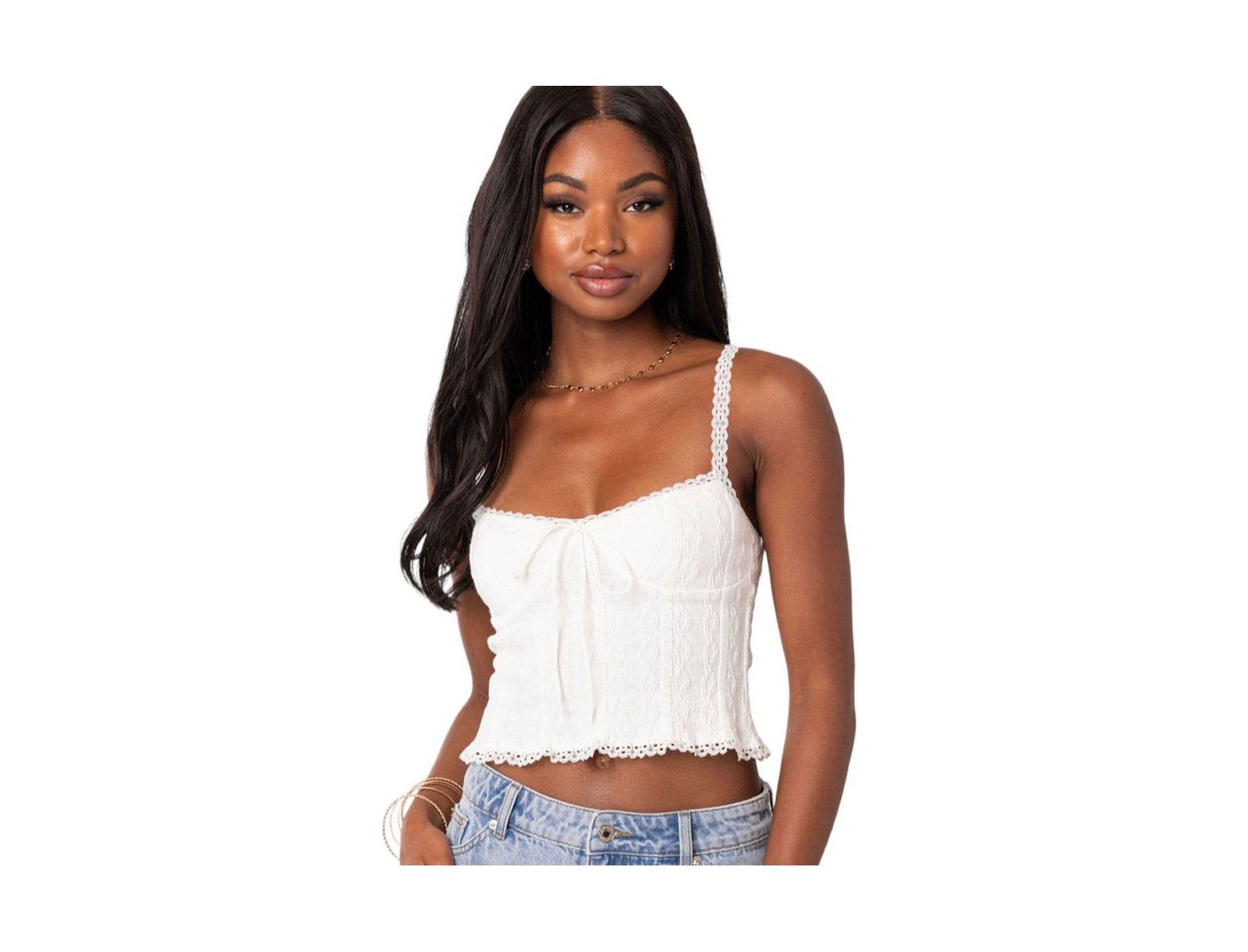 Edikted Женский Lacey Knit Tank Top
