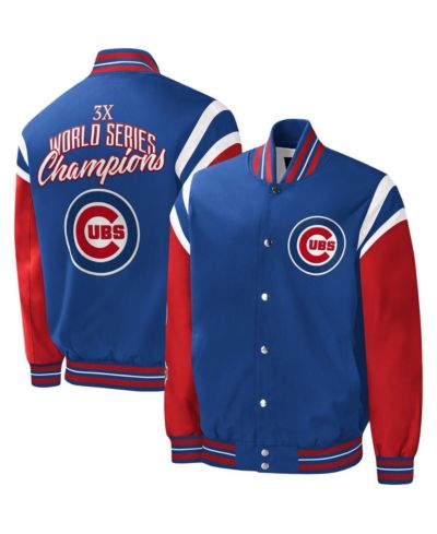 Men's G-III Sports by Carl Banks Royal Chicago Cubs Title Holder Full-Snap Varsity Jacket