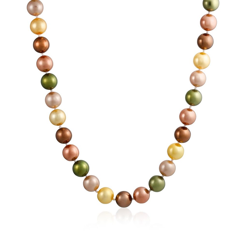 Колье Bling Jewelry классическое многослойное из искусственного жемчуга коричневого цвета, 10 мм, 18 дюймов