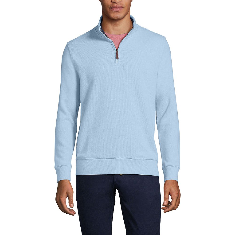 Lands' End Мужской Bedford Rib Quarter Zip Pullover Sweater
