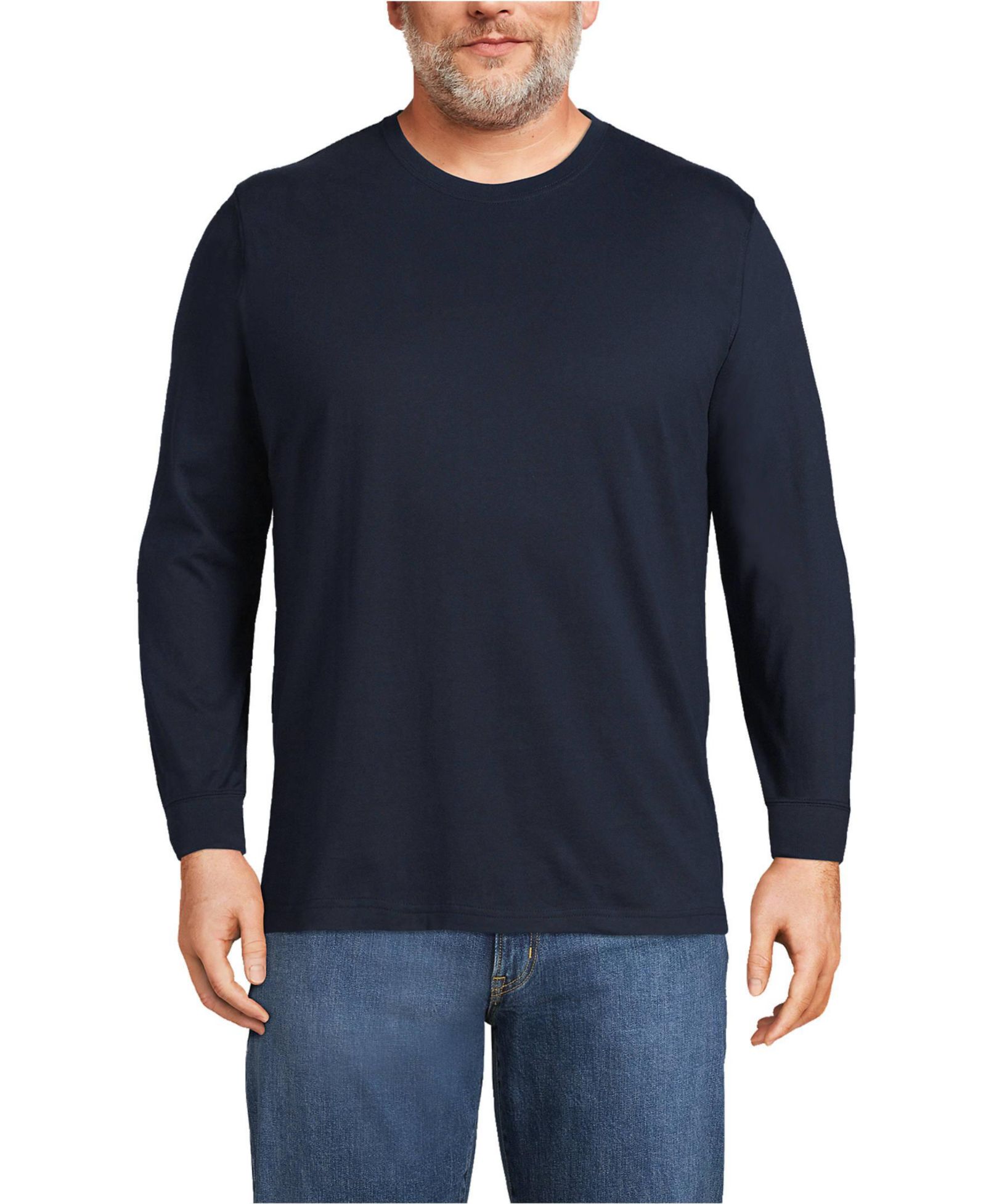 Lands' End Футболка с длинным рукавом Super-T Big & Tall