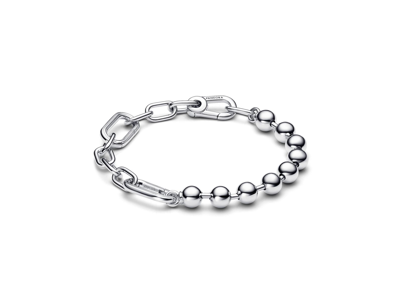 Pandora Sterling Silver Sparkling Bead Link Chain Bracelet