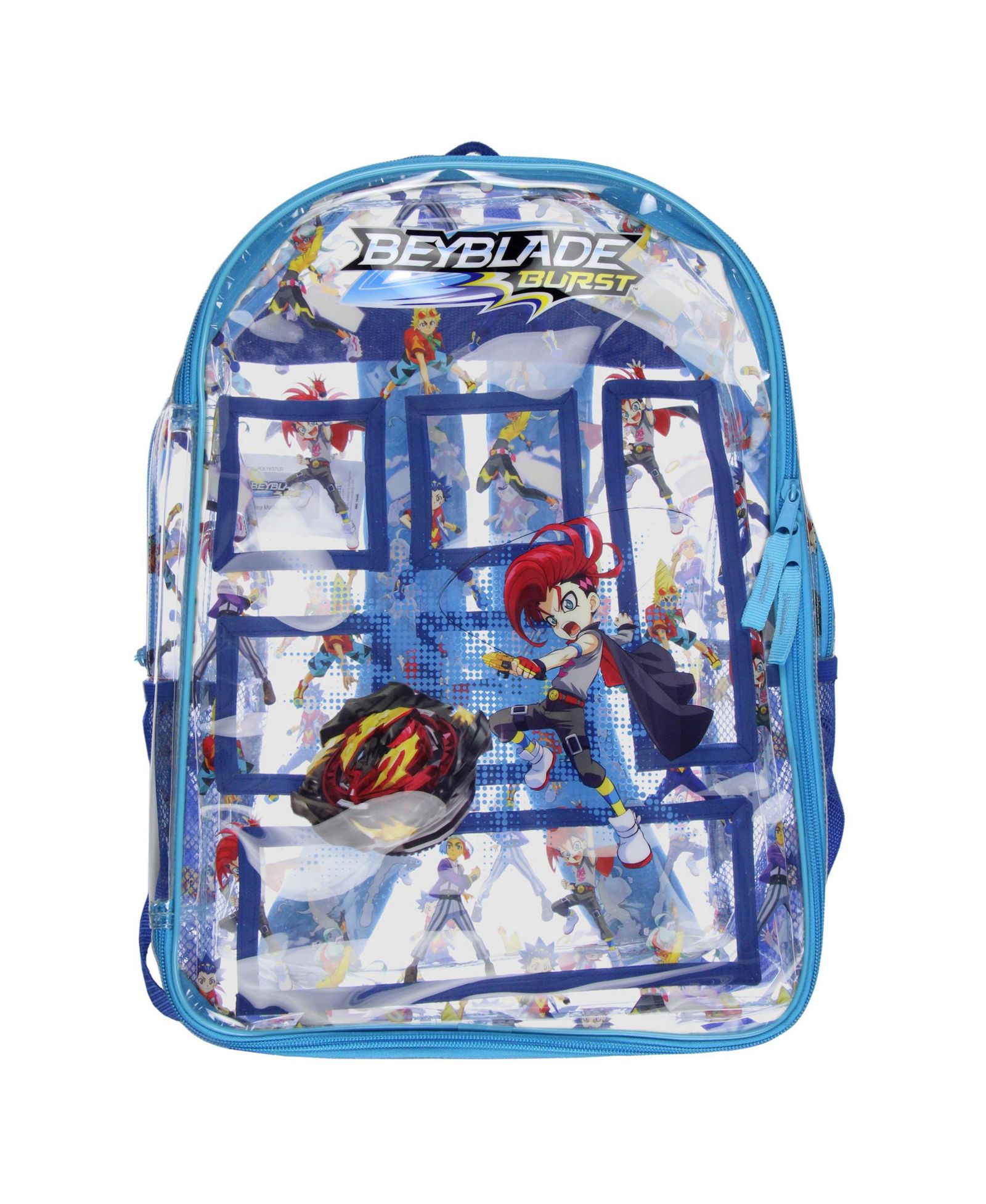 Beyblade Burst Backpack Heavy Duty Clear School Book Bag 16"