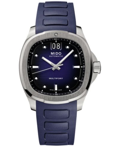 Mido Мужские швейцарские автоматические часы Multifort Blue Rubber Strap 41mm