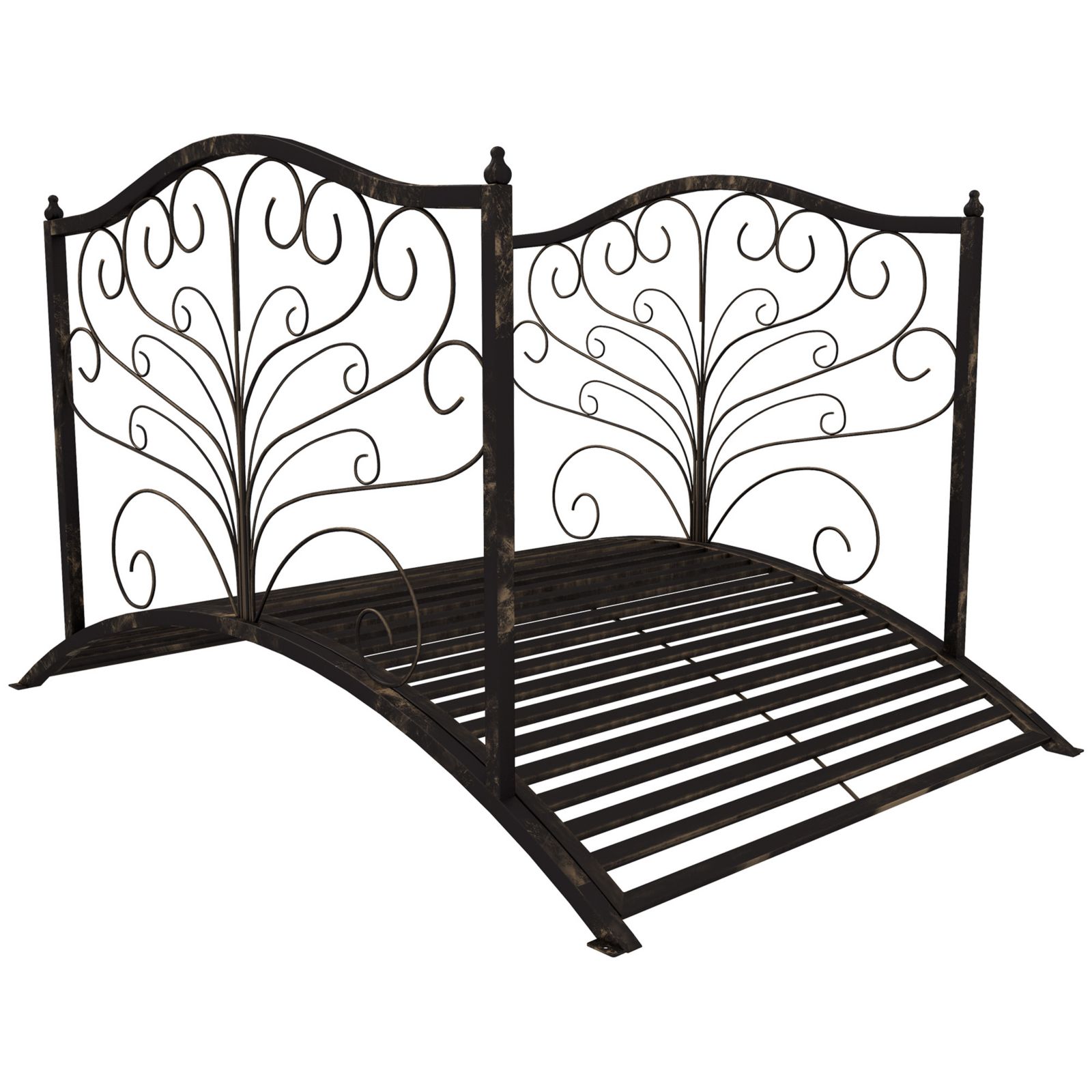 Декоративный садовый мостик Outsunny 4 Arched Outdoor Metal Fish Pond Garden Backyard