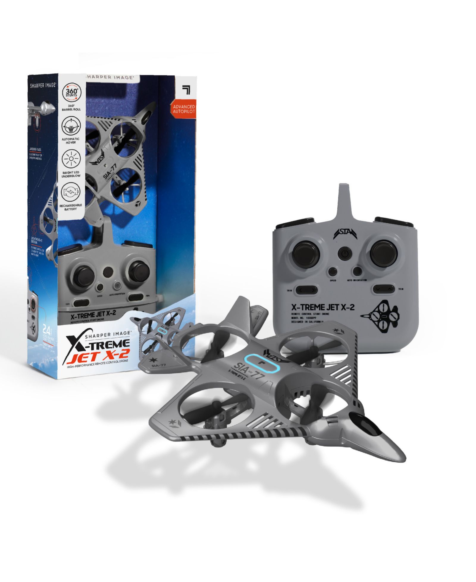Sharper Image X-Treme Jet X-2 Remote Control Rechargeable LED Drone