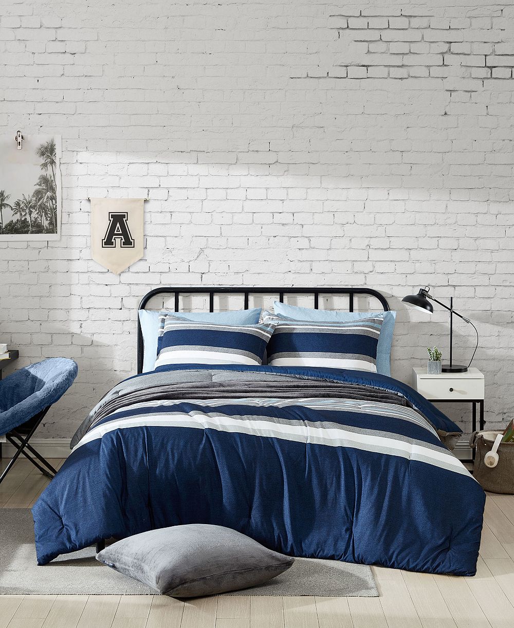 Nautica Heathered Block Reversible 2 Piece Comforter Set, Twin/Twin Xl
