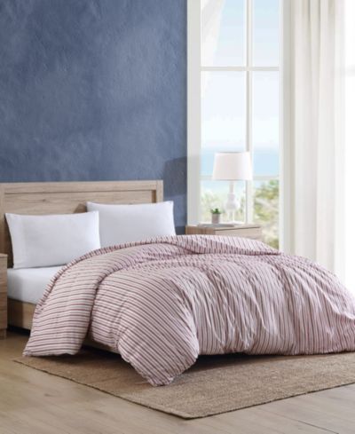 Nautica Coleridge Stripe Cotton Reversible Duvet Cover, Full/Queen