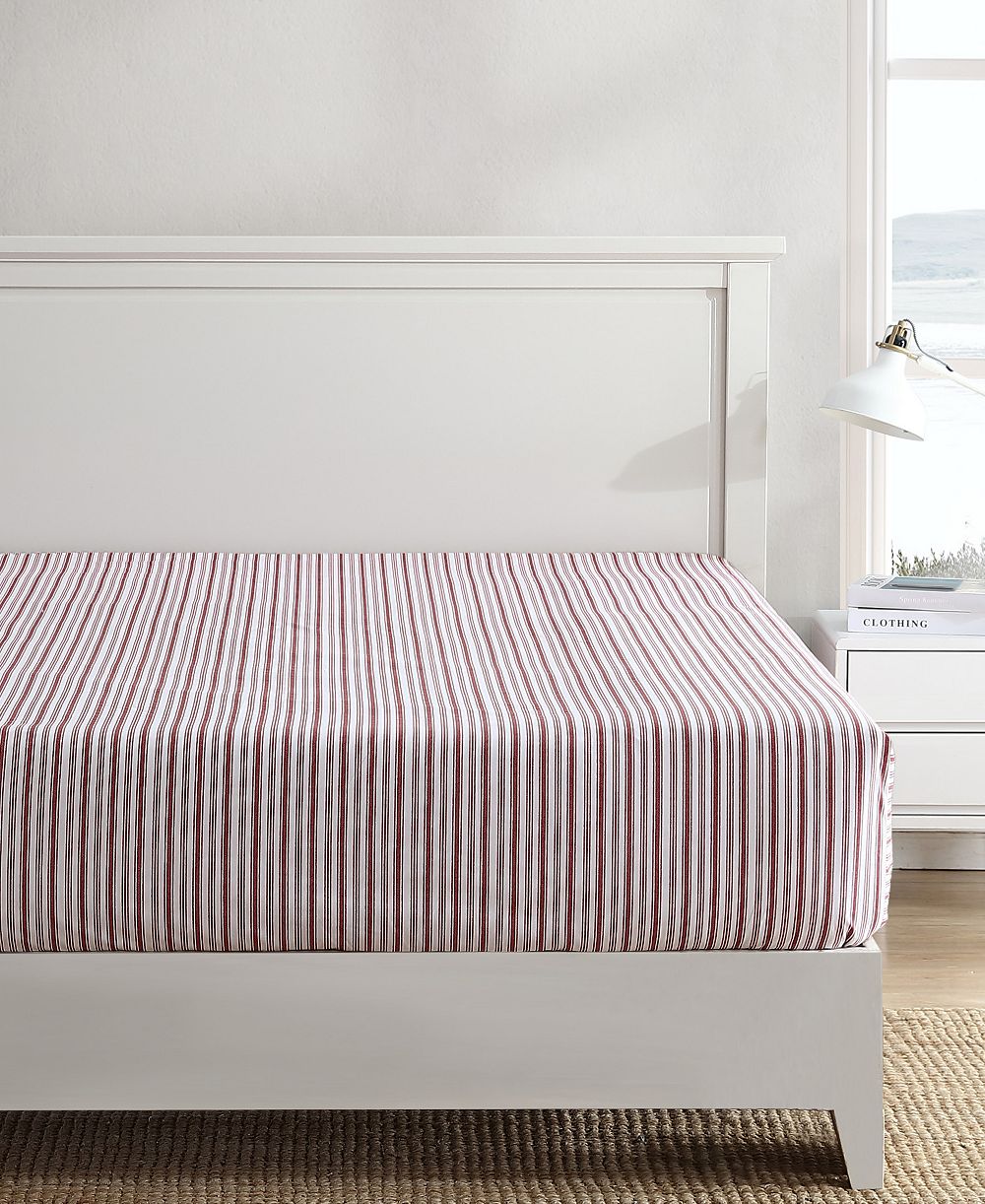 Nautica Coleridge Stripe хлопковая простыня Percale, Queen