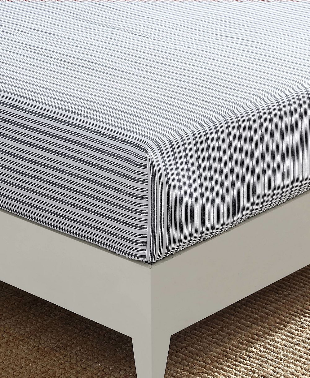 Nautica Coleridge Stripe Cotton Percale Fitted Sheet, King