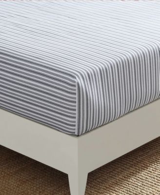 Nautica Coleridge Stripe Cotton Percale Fitted Sheet, King