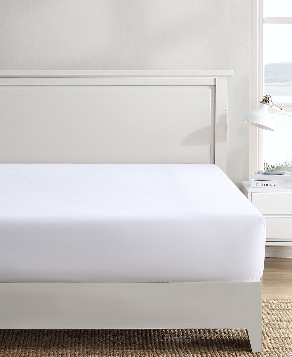 Nautica Solid Cotton Percale Fitted Sheet, King