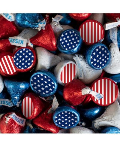 Just Candy Patriotic Candy Hershey's Kisses Milk Chocolate, 90 Pieces