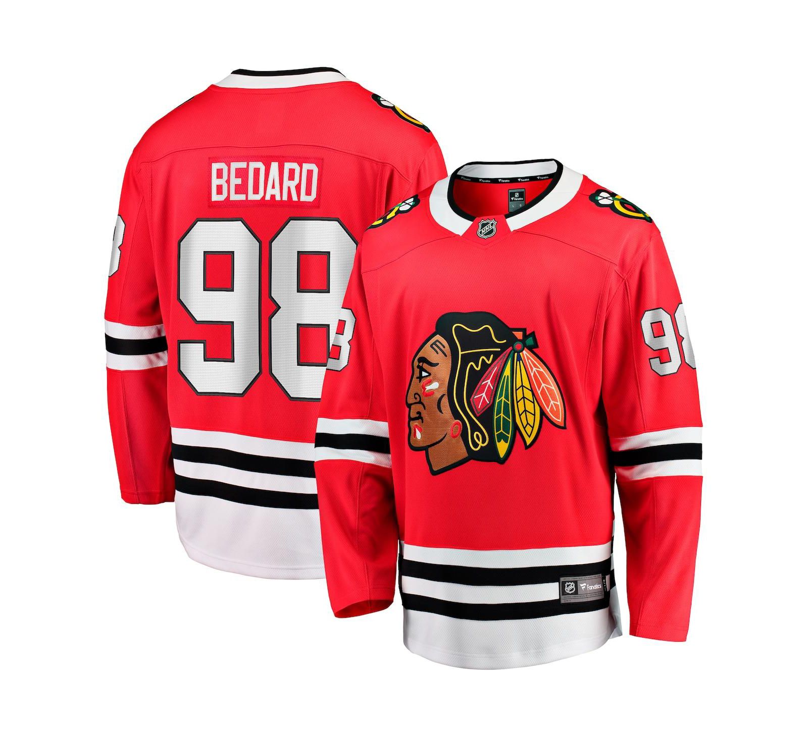 Мужская джерси Fanatics Connor Bedard Chicago Blackhawks Red