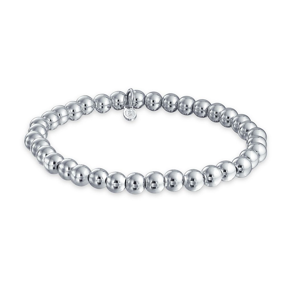 Браслет Bling Jewelry.925 Sterling Silver Stackable Strand 6MM Bead