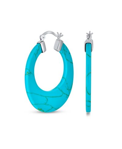 Bling Jewelry серьги-кольца с натуральным камнем, серебро.925