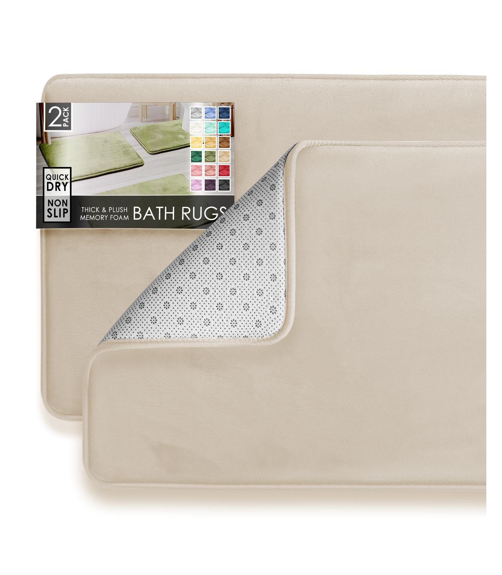 Набор ковриков для ванной Clara Clark 2 Piece Ultra Soft Non-Slip Plush Memory Foam