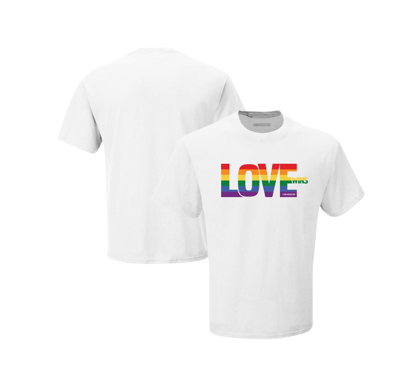 Мужская футболка Checkered Flag Sports White NASCAR Love Wins