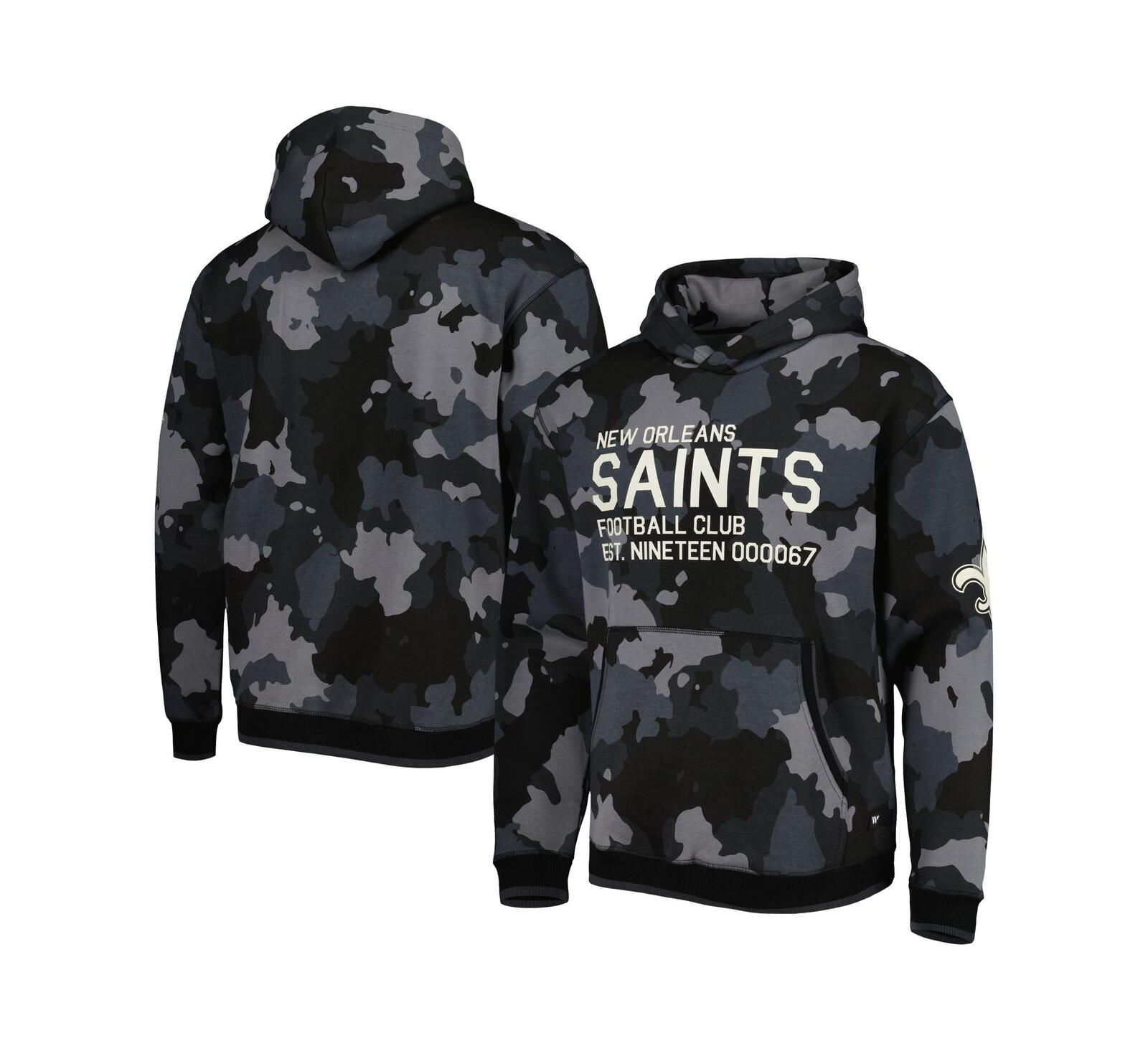 Мужское худи The Wild Collective Black New Orleans Saints Camo Pullover
