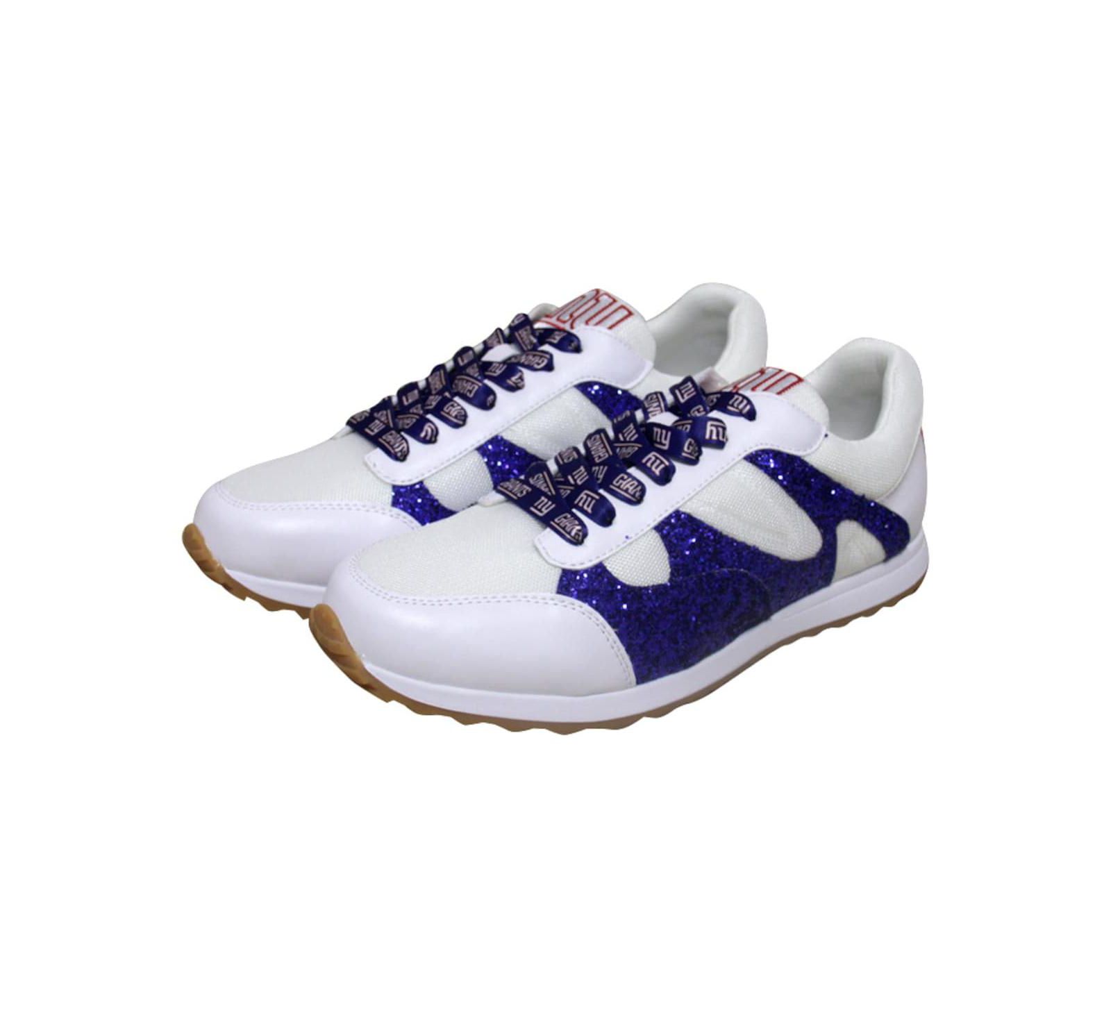 Women's Cuce White New York Giants Glitter Sneakers