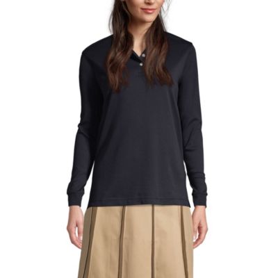 Lands' End Women's Long Sleeve Interlock Polo Shirt