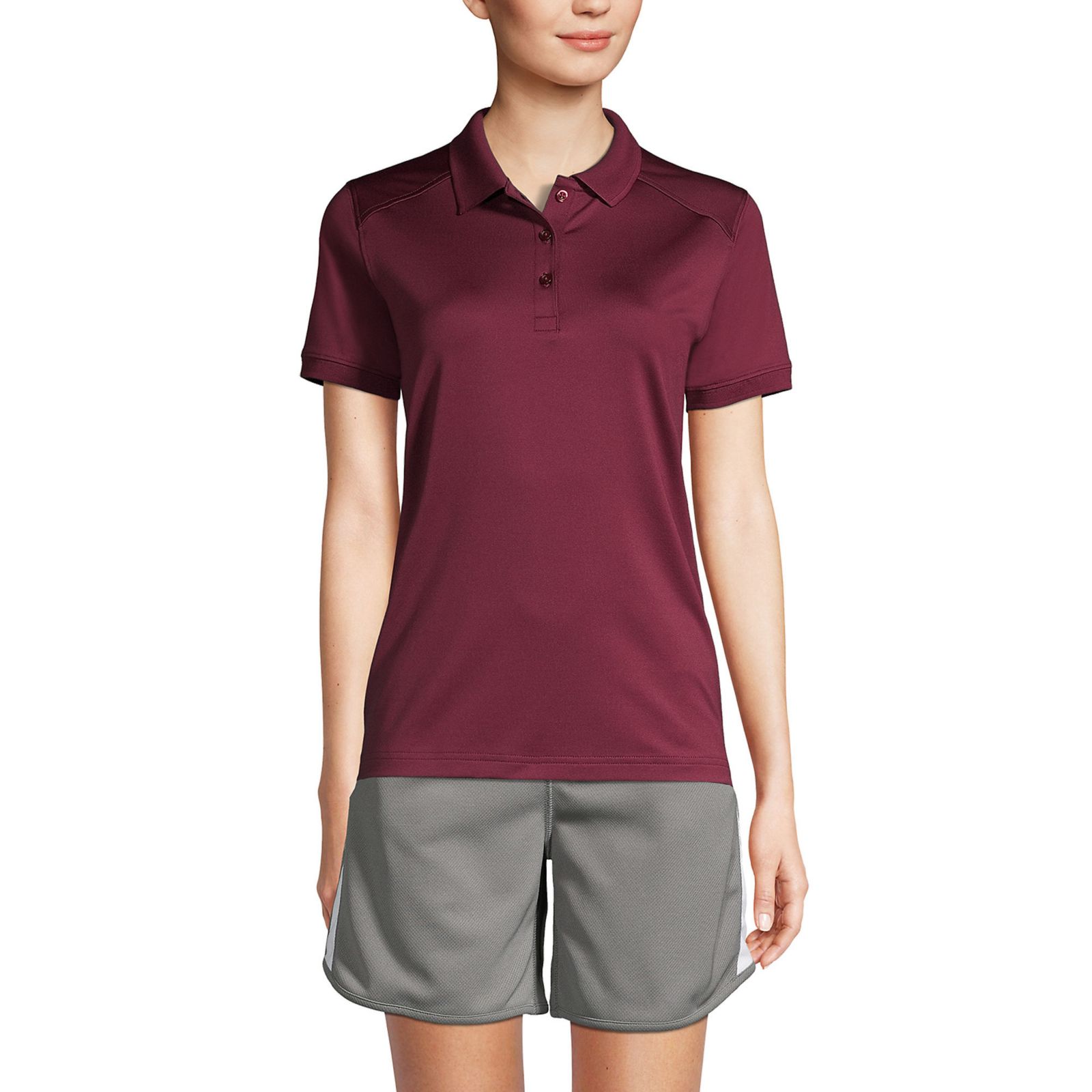 Lands' End Women's School Uniform Short Sleeve Rapid Dry Polo Shirt
