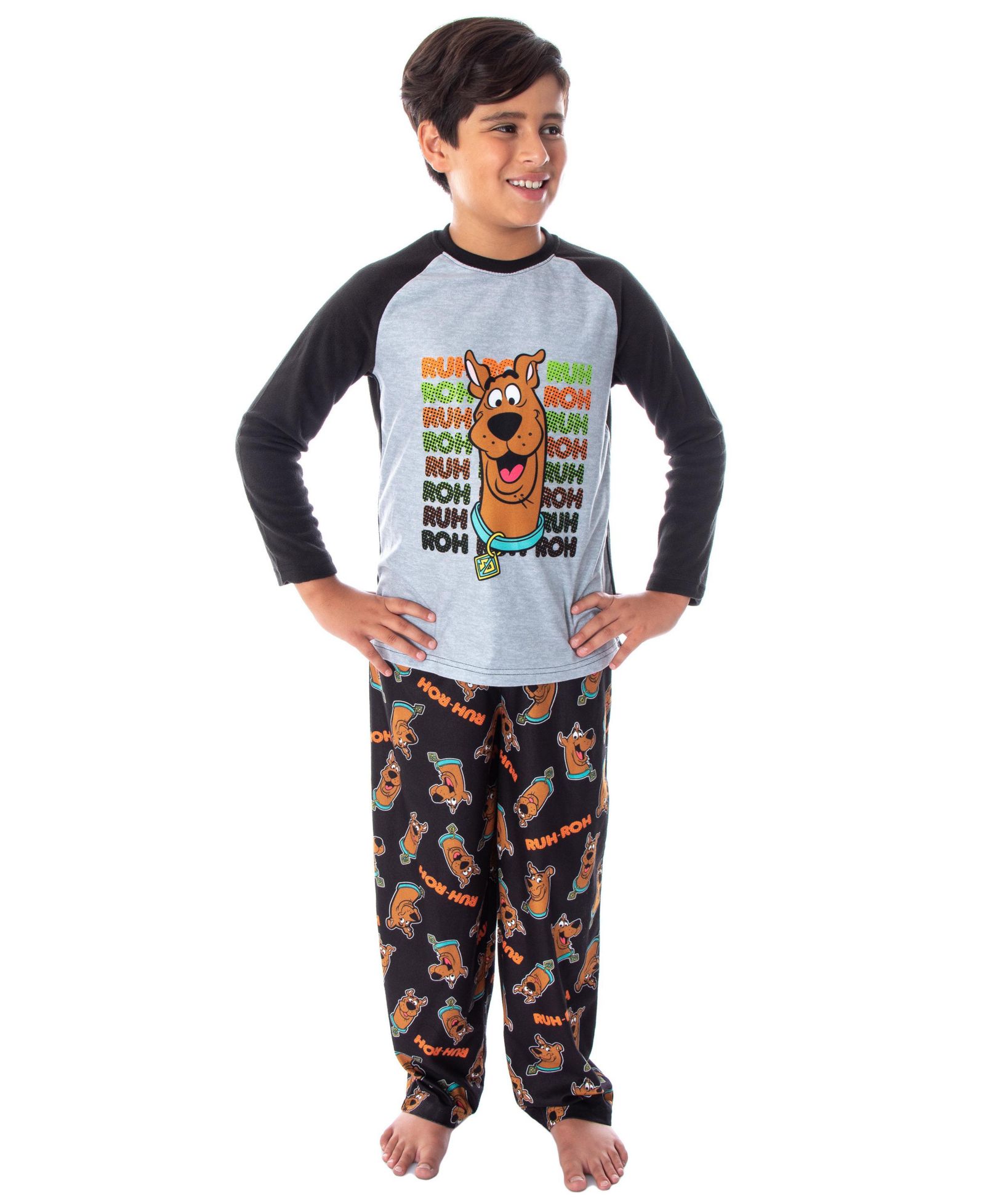 Scooby-Doo Scooby Doo Boys' PJS Ruh-Roh! Pajamas Raglan T-Shirt and Pants Kids Sleep Set