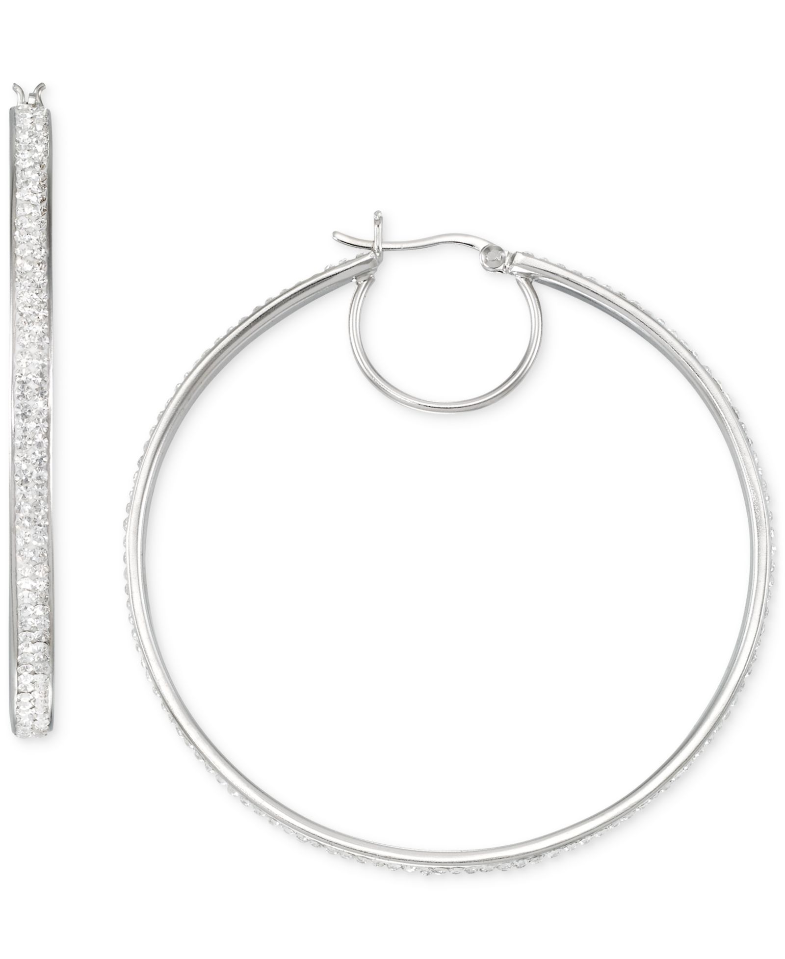 Серьги-кольца Crystal Pavé Click Top Medium 2"