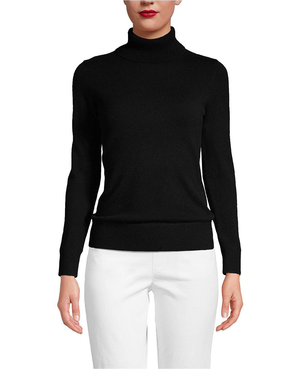 Lands' End Women's Cashmere Turtleneck Sweater