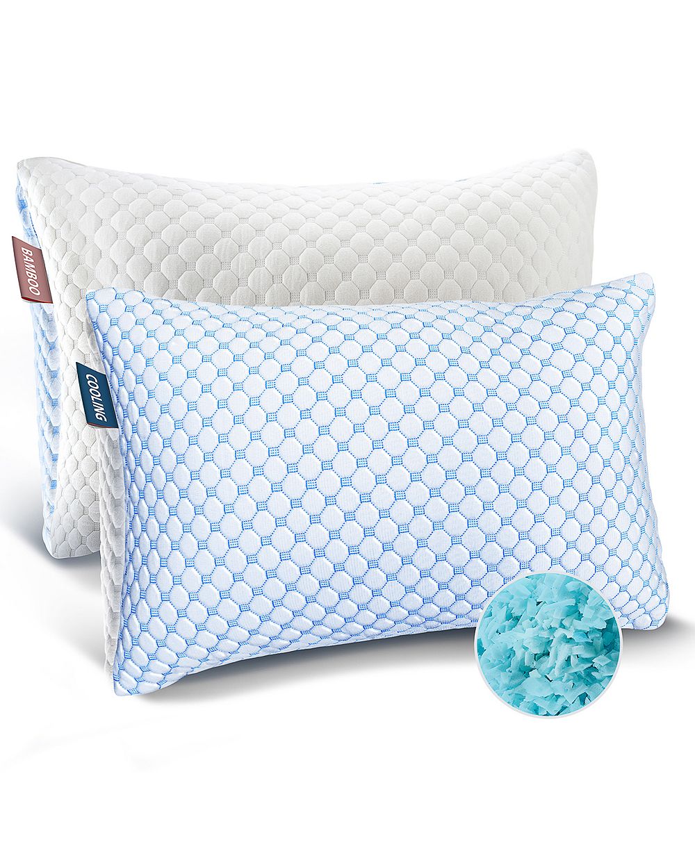 Nestl Memory Foam Gel Infused Reversible Cooling 2-Pack Pillow, King
