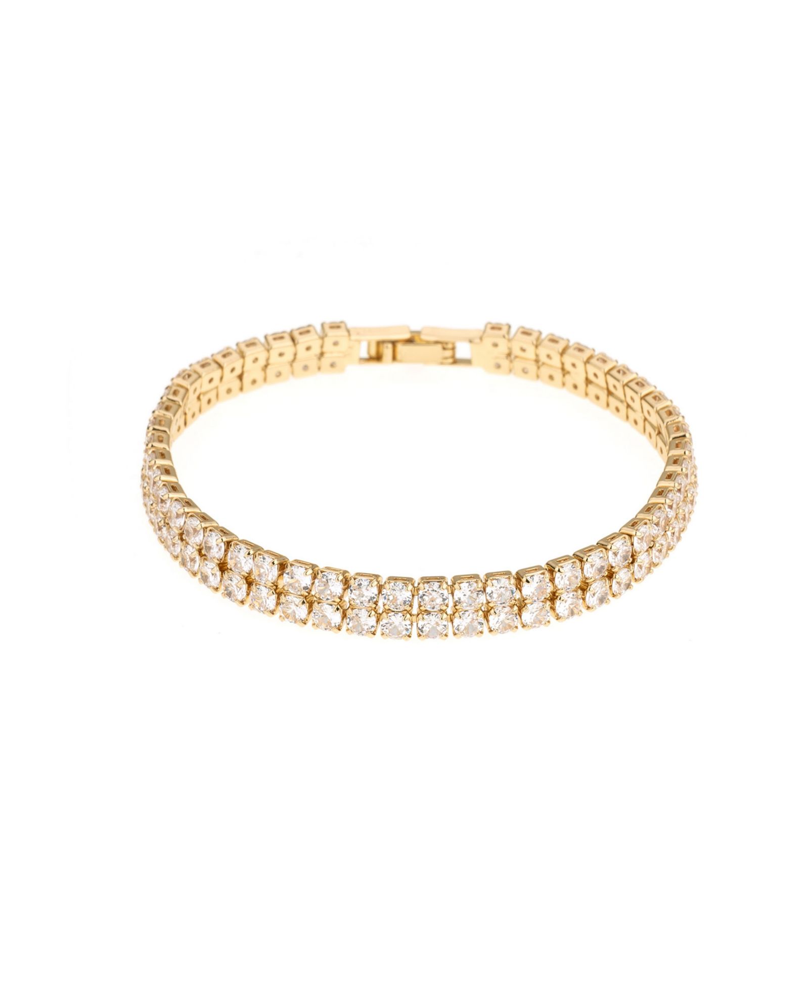 ETTIKA Thick Cubic Zirconia 18K Gold Plated Tennis Bracelet