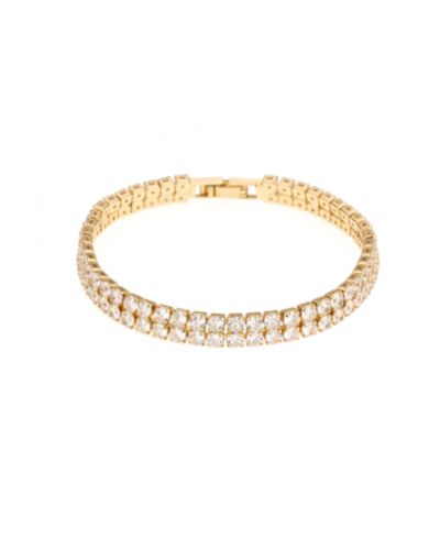 Браслет ETTIKA Tennis с толстым цирконием и напылением 18K Gold