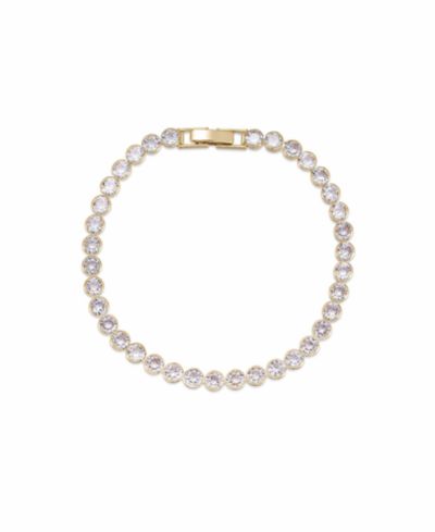 ETTIKA Cubic Zirconia Chain 18K Gold Plated Tennis Bracelet