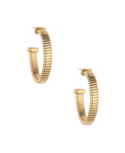 ETTIKA Your Essential Flex Snake Chain 18K Gold Plated Hoop Earrings