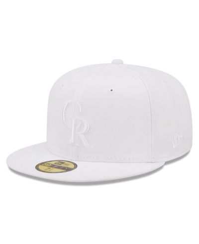 Мужская кепка New Era Colorado Rockies White on White 59FIFTY Fitted