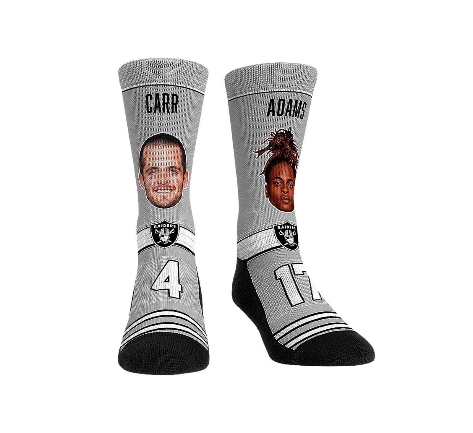 Men's and Women's Rock 'Em Socks Derek Carr & Davante Adams Las Vegas Raiders Player Teammates Crew Socks