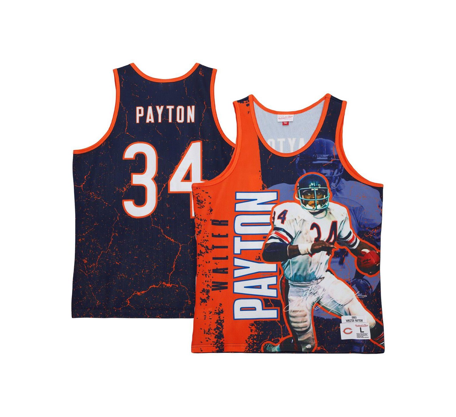 Мужской топ-майка Mitchell & Ness Walter Payton Navy Chicago Bears 1983 Player Burst