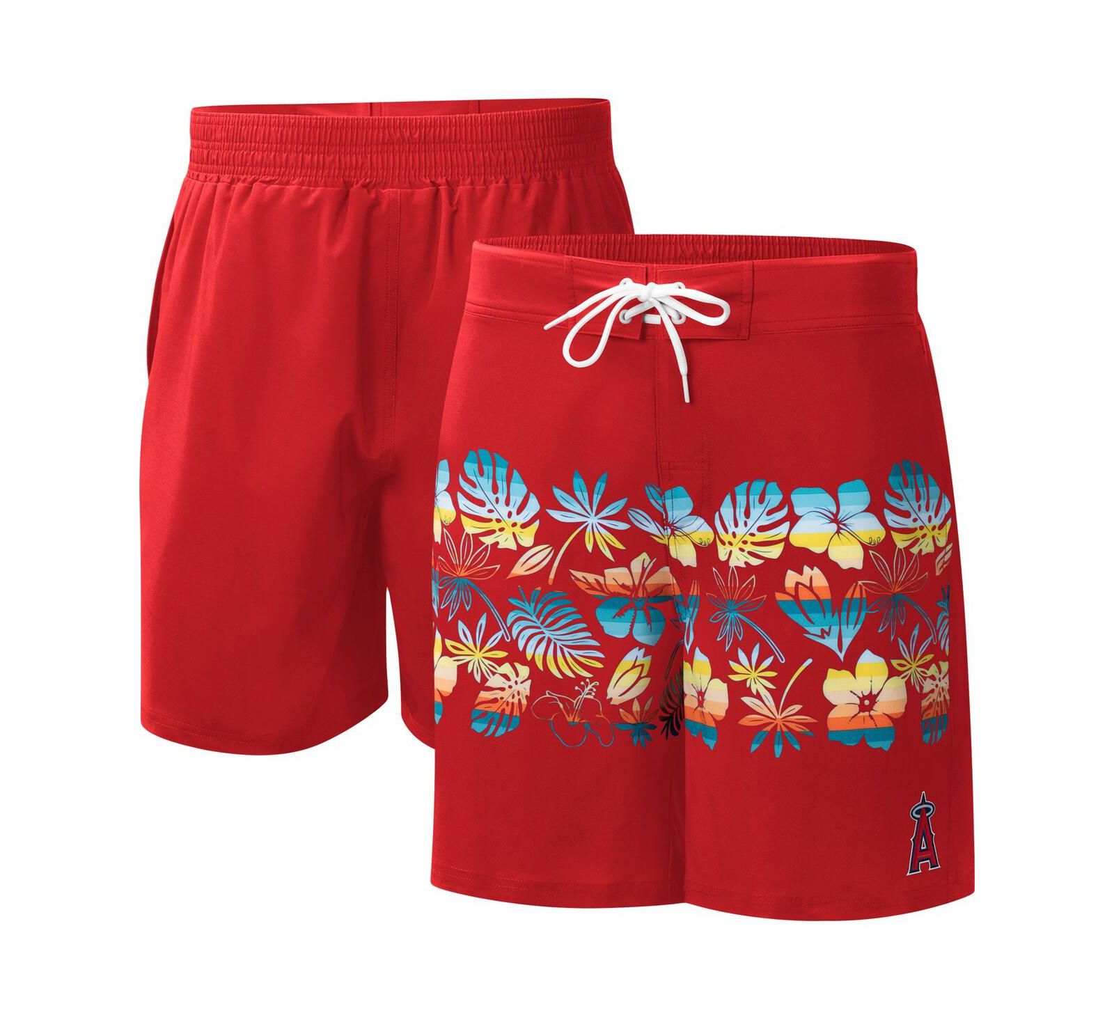 Men's G-III Sports by Carl Banks Red Los Angeles Angels Breeze Volley Swim Shorts