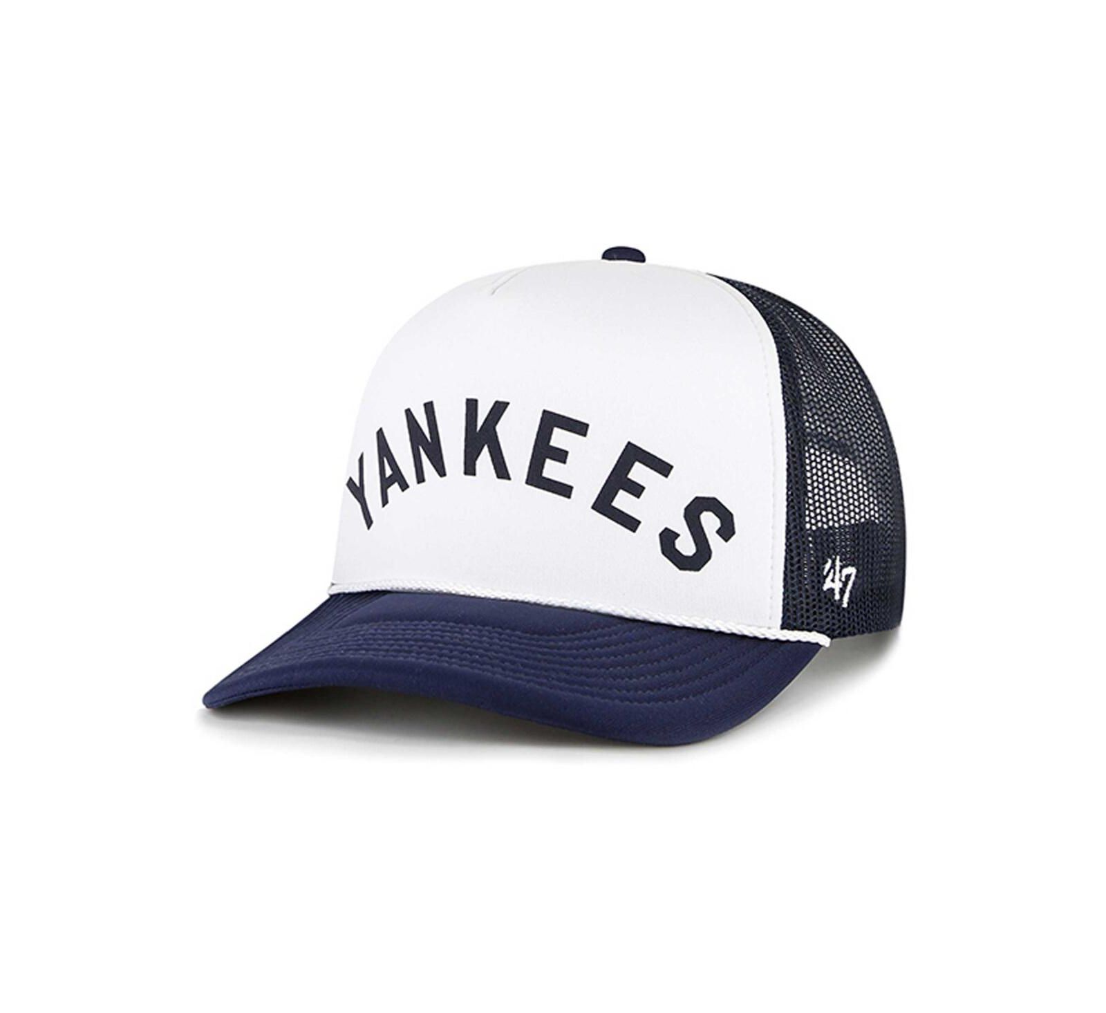 Men's '47 Brand White New York Yankees Foam Front Script Trucker Snapback Hat